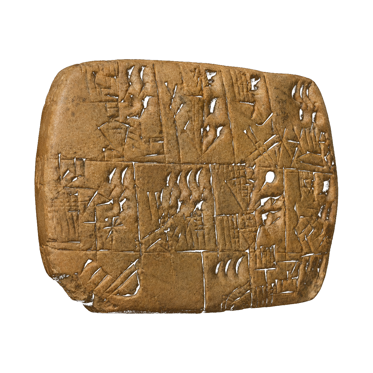 Sumerian tablet with cuneiform wedge marks